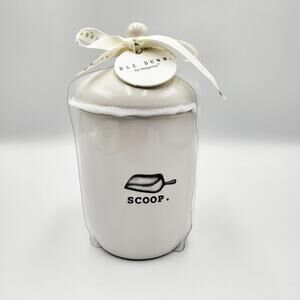NWT Rae Dunn Artisan Collection by Magenta "SCOOP" Glazed Ceramic Canister Jar